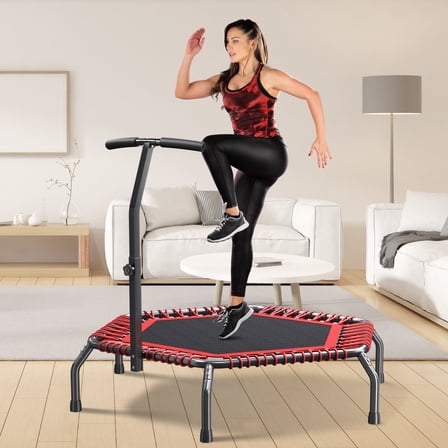 ZENOVA 48" Rebounder Trampoline for Adults with Bungee Cords, Portable Fitness Exercise Trampoline, Rebounder Indoor/Outdoor, Quiet Workout Equipment, 550lbs