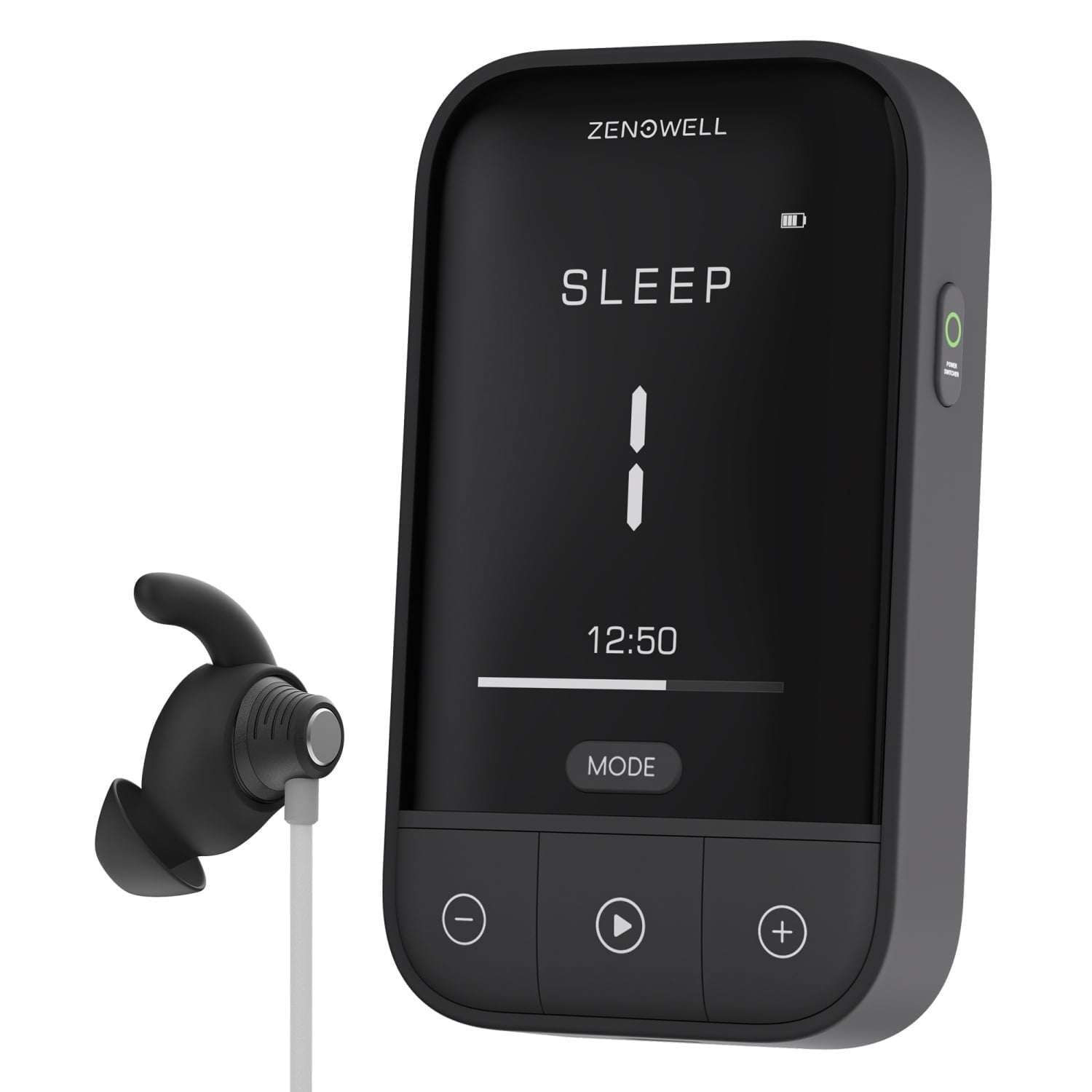 ZenoWell Vita Vagus Nerve Stimulator, Better Sleep, Stress Relief, Relax, 3 Modes, Black