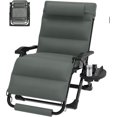 thumbnail image 1 of ZENPETIO 27" Width Oversized Zero Gravity Chair Support 500lbs XL Reclining Camping Lounge Chair w/Washable Cushion, Large Cup Holder, Footrest, Padded Headrest Gray, 1 of 6