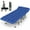 Blue Cot+Blue/Gray Pad, variant on ZENPETIO 28" XL Folding Camping Cot for Adults Sleeping Bed with Mattress 1200D Double Layer Oxford w/ Carry Bag for Home Office Nap Beach Travel Gray Cot Black Pad