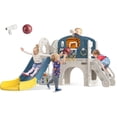 thumbnail image 1 of ZENPETIO 9 in 1 Toddler Slide for Kids Age 1-3 with Ring Toss, Basketball Hoop, and Telescope, Indoor Outdoor Slide Toddler Playset Toddler Playground Blue Yellow, 1 of 3