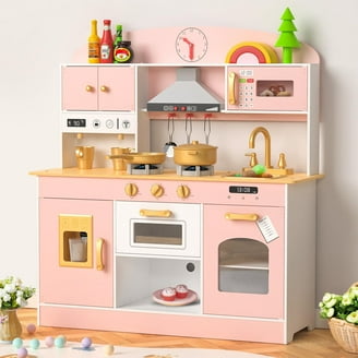 Giantex Kids Kitchen Playset, Wooden Play Kitchen for Big Kids