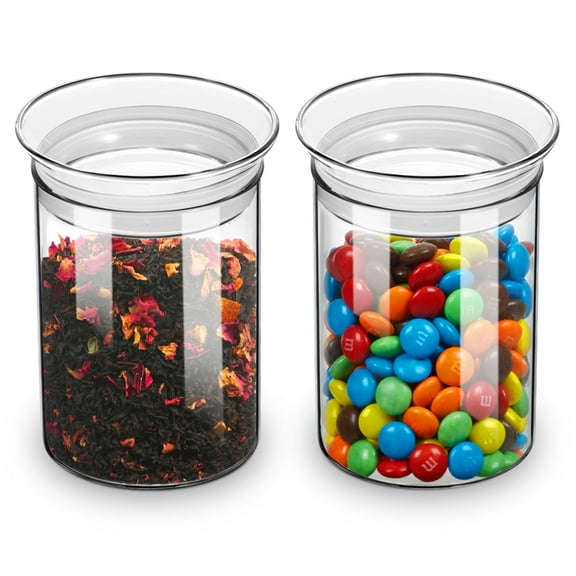 ZENS Glass Canisters Jar with Lid,Airtight Sealed 15 Fluid Ounce Spice Jars Sets of 2-4.76 x 3.15 IN
