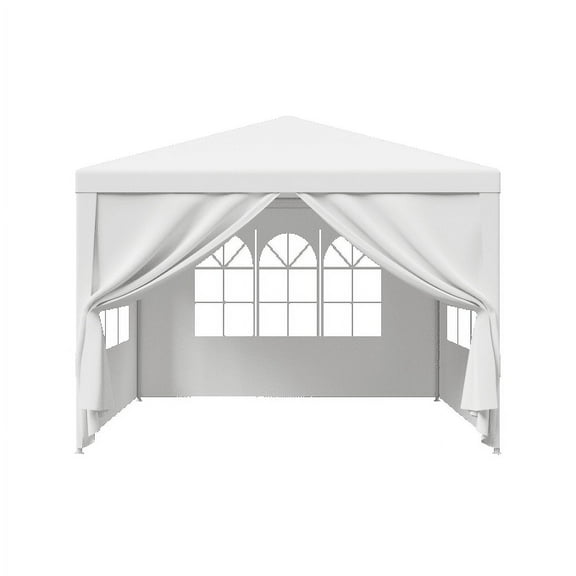 ZENSTYLE 10' x 10' Outdoor Canopy Party Wedding Tent Gazebo Pavilion w/4 Side Walls White