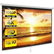 ZENSTYLE 100 Diagonal Projection Screen Portable Projector Movies Screens for Home Theater White