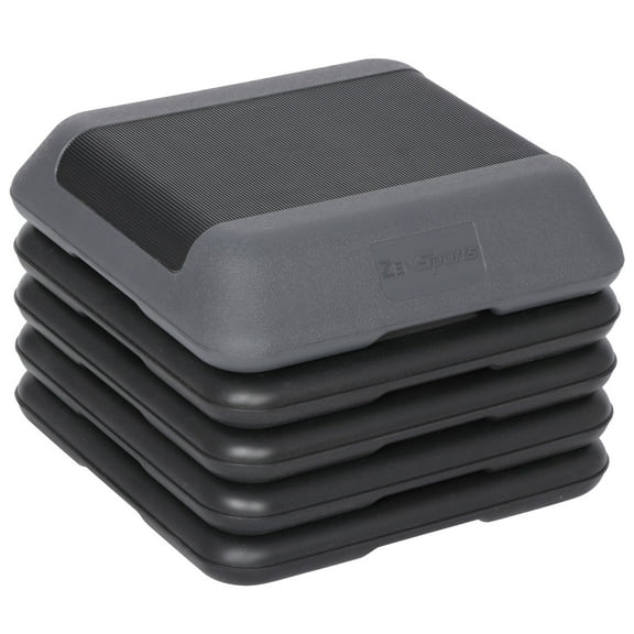 ZENSTYLE 16" x 16" Adjustable Aerobic Stepper Workout Platform with 4 Risers Risers 4"-6''-8''-10''-12' Height for Home Gym Fitness