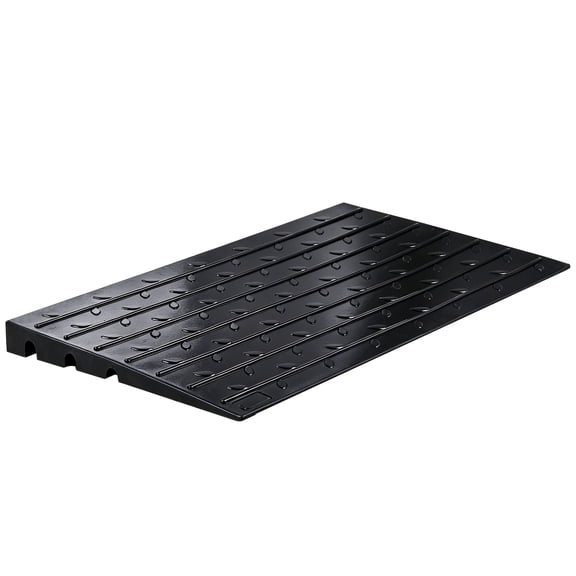 ZENSTYLE 2.5" Heavy-Duty Rubber Threshold Ramp for Doorways, Curbs & Garage Entrances, Black