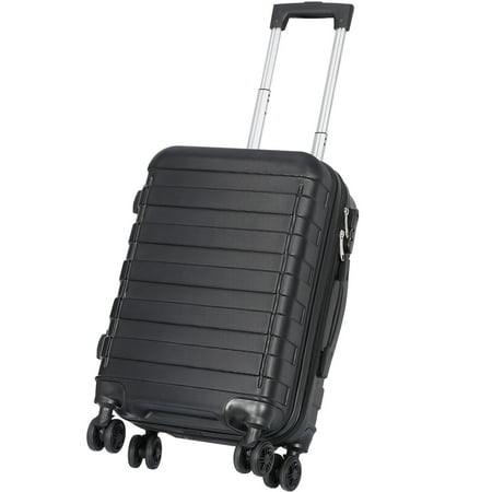 ZENSTYLE 21" Height Hardside Expandable Suitcase Luggage with Spinner Wheels Black