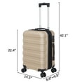 thumbnail image 1 of ZENSTYLE 21" Height Hardside Expandable Suitcase Luggage with Spinner Wheels Champagne, 1 of 10
