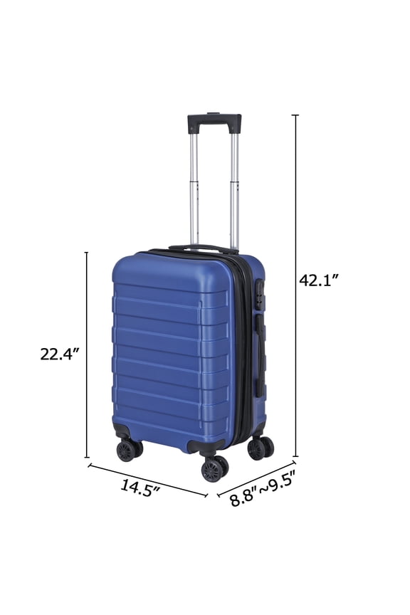 21" Height Hardside Expandable Suitcase Luggage with Spinner Wheels Navy Blue