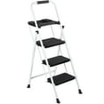 thumbnail image 1 of ZENSTYLE 3 Step Ladder Folding Step Stool Portable Metal Frame Ladder with Tool Tray Wide Non-Slip Pedal, White, 1 of 8