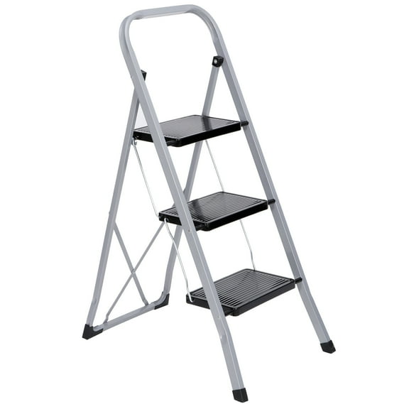 ZENSTYLE, 3-Step Sturdy Steel Folding Step Ladder, 330 LB Maximum Load