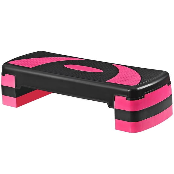 ZENSTYLE 30" Adjustable Workout Aerobic Stepper in Fitness & Exercise Step Platform Trainer Stepper W/Risers Pink