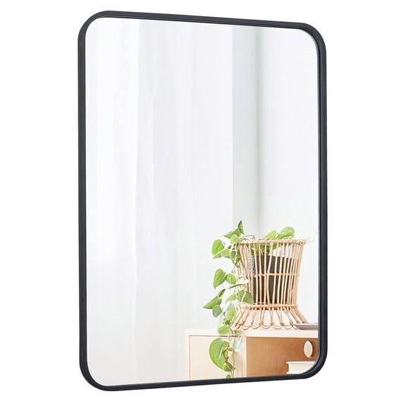 ZENSTYLE 30 x 22" Rectangle Metal Frame Entryway Makeup Wall Mirror, Silver