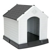ZENSTYLE 32" Large Dog House Insulated Waterproof Pet Kennel Shelter Indoor Outdoor, Gray