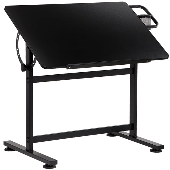 ZENSTYLE 36 Inch Adjustable Drafting Table, 0–90° Tilt Drawing Desk, Artist Painting Craft Table, Black