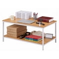 thumbnail image 1 of ZENSTYLE 39" Coffee Table Wood Side End Table with W/2 Tier Storage Shelf for Living Room Natural, 1 of 8
