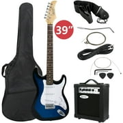 ZENSTYLE 39" Full Size Electric Guitar with Amp, Case and Accessories Pack Beginner Starter Blue