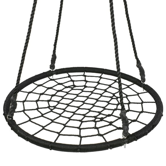 ZENSTYLE 40" Kids Spider Tree Swing - Large Round Spider Net Swing Platform 71" Adjustable Detachablee Nylon Rope Kids Adults