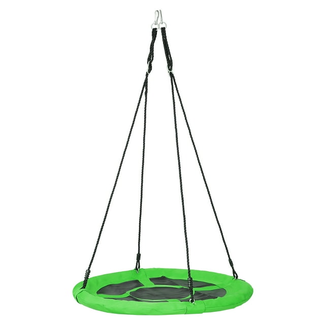 "ZENSTYLE 40"" Large Round Saucer Swing with 360° Rotation, Adjustable