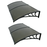 ZENSTYLE 40 x 80" Awning Doorway Shelter Rain Cover Black Metal Frame, Set of Two