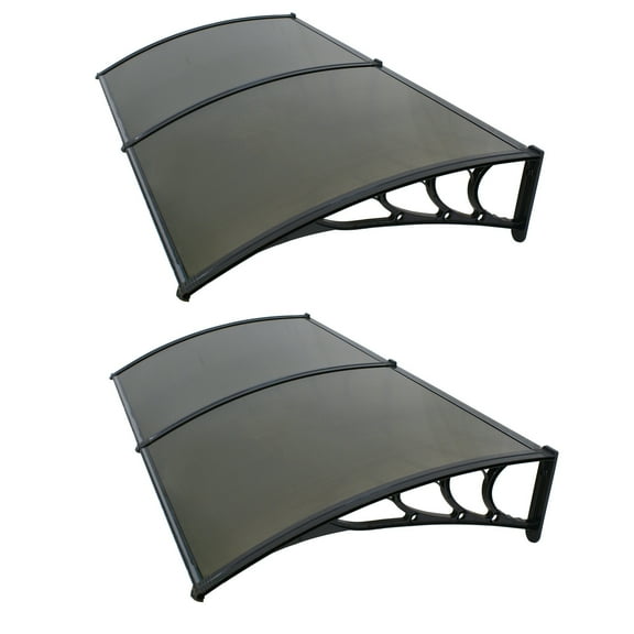 ZENSTYLE 40 x 80" Awning Doorway Shelter Rain Cover Black Metal Frame, Set of Two
