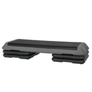 ZENSTYLE 43 Aerobic Exercise Stepper Platform Adjustable Fitness Stepper W/4 Risers Gray