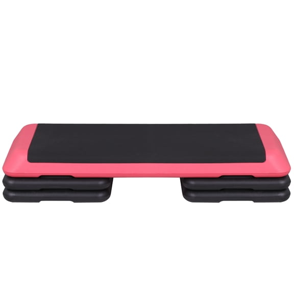 ZENSTYLE 43'' Aerobic Exercise Stepper Platform Adjustable Fitness Stepper with 4 Risers Pink