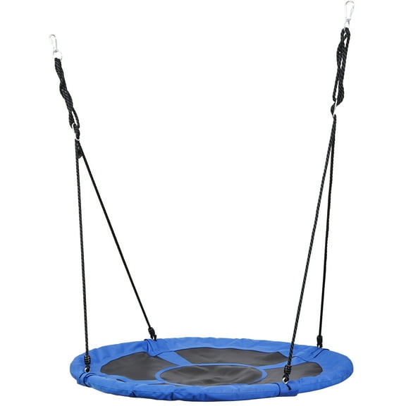 ZENSTYLE 48" Web Swing 360 Rotate Saucer Swing Tree Swing with Adjustable Hanging Ropes Blue