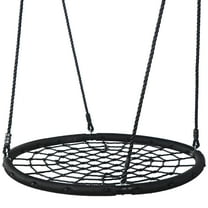 ZENSTYLE 48" Web Tree Swing - Large Platform 71" Adjustable Detachablee Nylon Rope Kids Adults