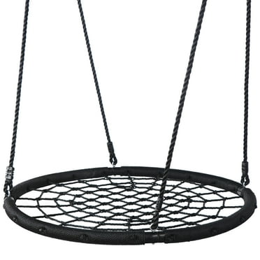 ZENSTYLE 48" Web Tree Swing - Large Platform 71" Adjustable Detachablee Nylon Rope Kids Adults