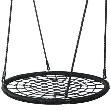 ZENSTYLE 48" Web Tree Swing - Large Platform 71" Adjustable Detachablee Nylon Rope Kids Adults