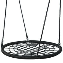 ZENSTYLE 48" Web Tree Swing - Large Platform 71" Adjustable Detachablee Nylon Rope Kids Adults