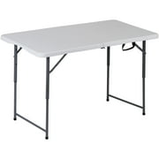 ZENSTYLE 4FT Adjustable Height Folding Table Indoor Outdoor Camping Table for Party White