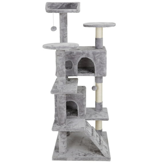 ZENSTYLE 53" Cat Tree Scratching Post Condo Tower Pet Kitty Playhouse Activity W/ Cave & Ladders Indoor Have Fun