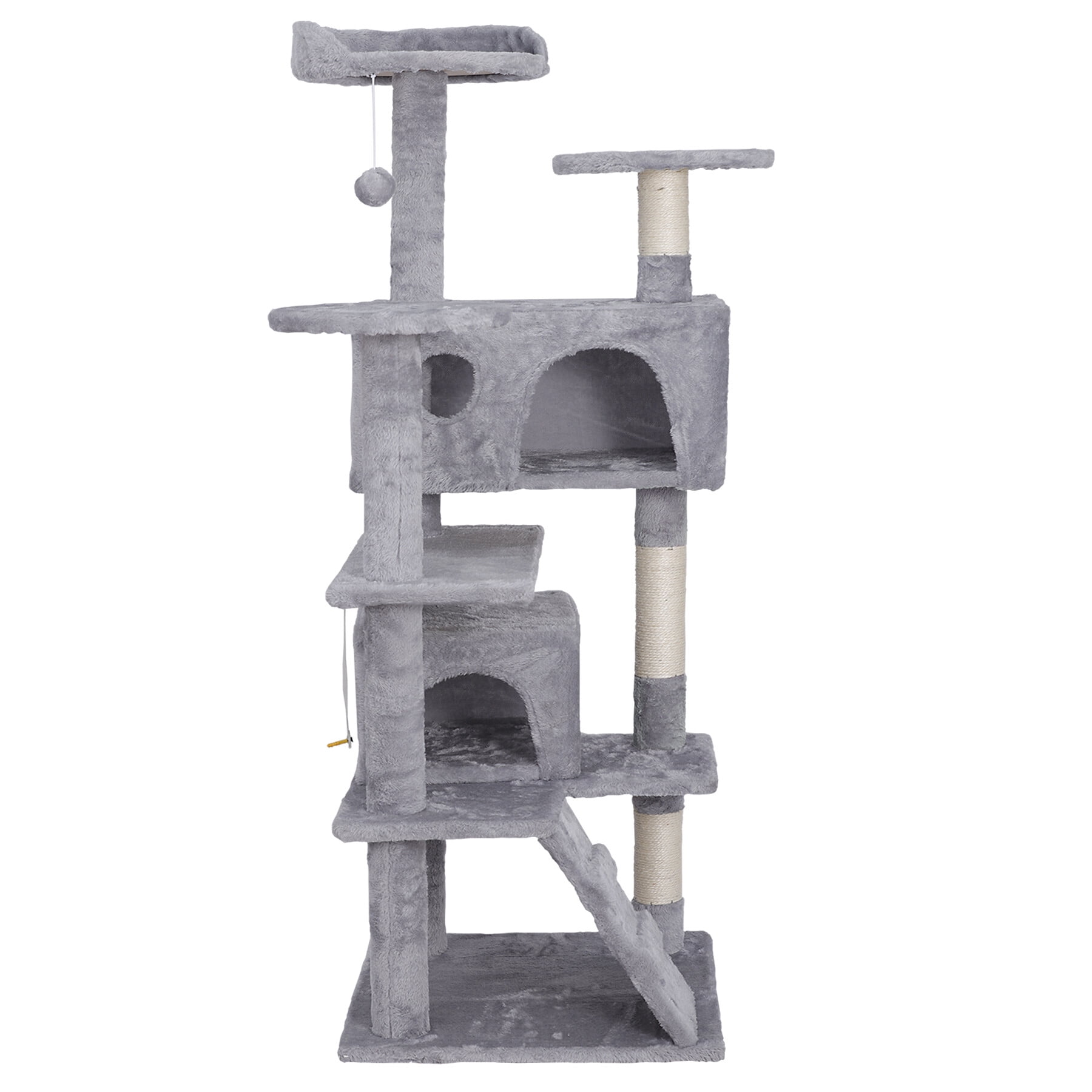 ZENSTYLE 55-in H Cat Tree & Condo Scratching Post Tower, Light Gray - product image