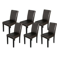 ZenStyle 6PCS Dining Parson Brown Leather Backrest Chair Deals