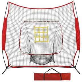 ZENSTYLE 7'7' Baseball & Softball Practice Net Portable Upgraded Strike Zone with Carry Bag