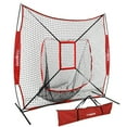 thumbnail image 1 of ZENSTYLE 7'×7'Baseball Softball Practice Net Pratice Hitting Pitching Fielding with Strike Zone Target and Carrying Bag, 1 of 9
