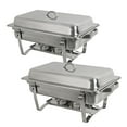 thumbnail image 1 of ZENSTYLE 8 qt Industrial Stainless Steel Full Size Chafing Dish Buffet Set - Mirror Finish with Two Fuel Safety Burners for Keeping Temperature(Set of 2), 1 of 5