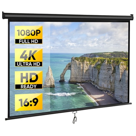 ZENSTYLE 80" Diagonal 16:9 Projection Projector Screen Home Theater Businesses, Black