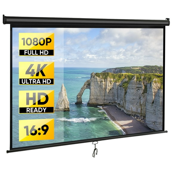 ZENSTYLE 80" Diagonal 16:9 Projection Projector Screen Home Theater Businesses, Black