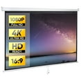 thumbnail image 1 of ZenStyle Home & Office Wall Mount 80" Projector Screen, White, 1 of 9