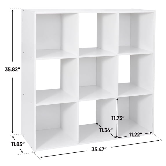 ZENSTYLE 9-Cube shelves Storage Organizer Bookshelf Display Cube Compartments, White