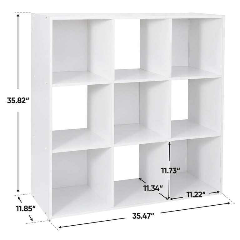 置物 can we talk ZENSTYLE 9-Cube Wooden Cubby Shelf Unit Storage Organizer