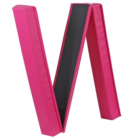 ZENSTYLE 9FT Balance Beam Extra Firm Vinyl Folding Gymnastics Beam Tumbling Home Practice Pink