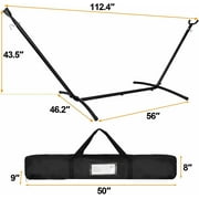 ZENSTYLE 9FT Portable Hammock Stand Patio Outdoor Metal Frame Rack - Black