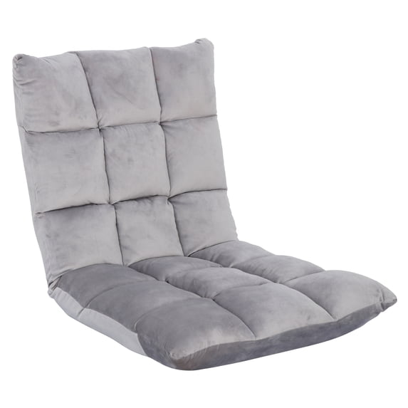 ZENSTYLE Adjustable Floor Chair Bed Couch Recliner Lazy Seat Sofa Chair Folding Gaming Lounger Padding Seat Backrest Indoor Gray
