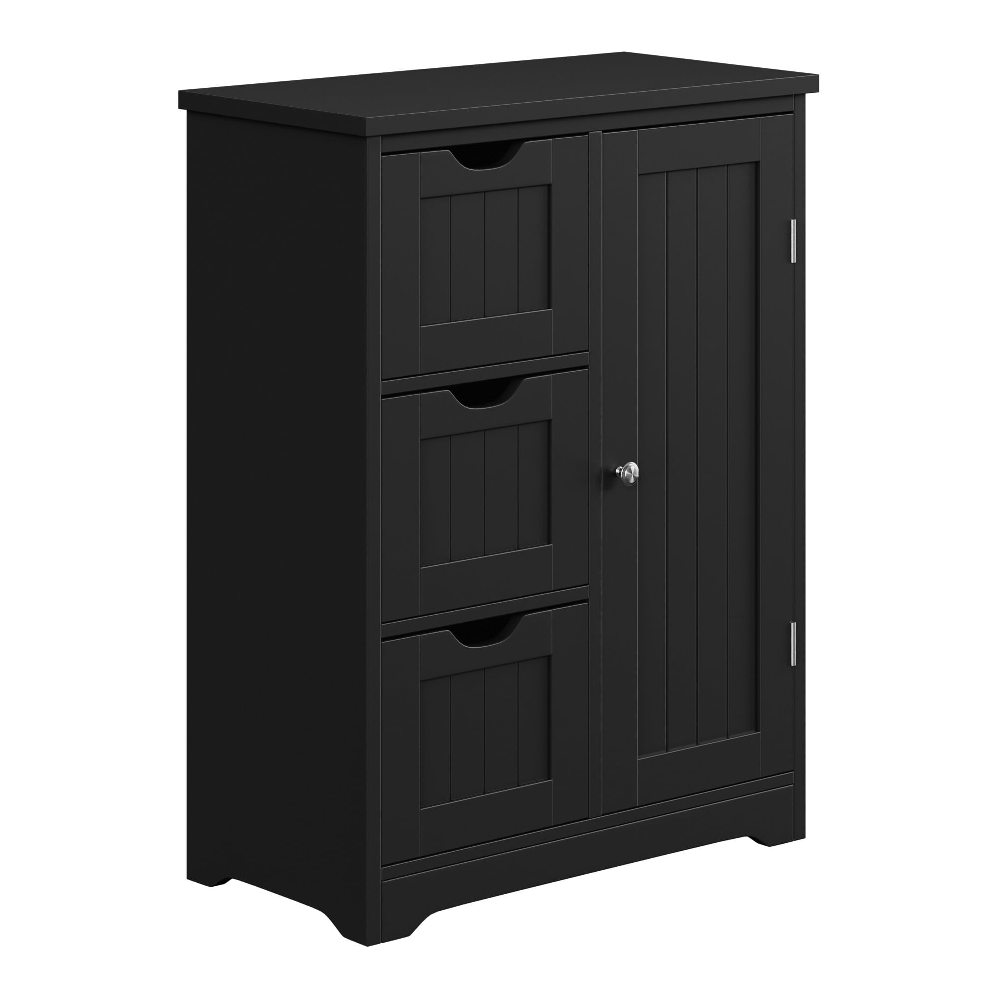 ZENSTYLE Bathroom Cabinet 3 Drawers Storage Organizer Floor Cupboard Home Decor Black