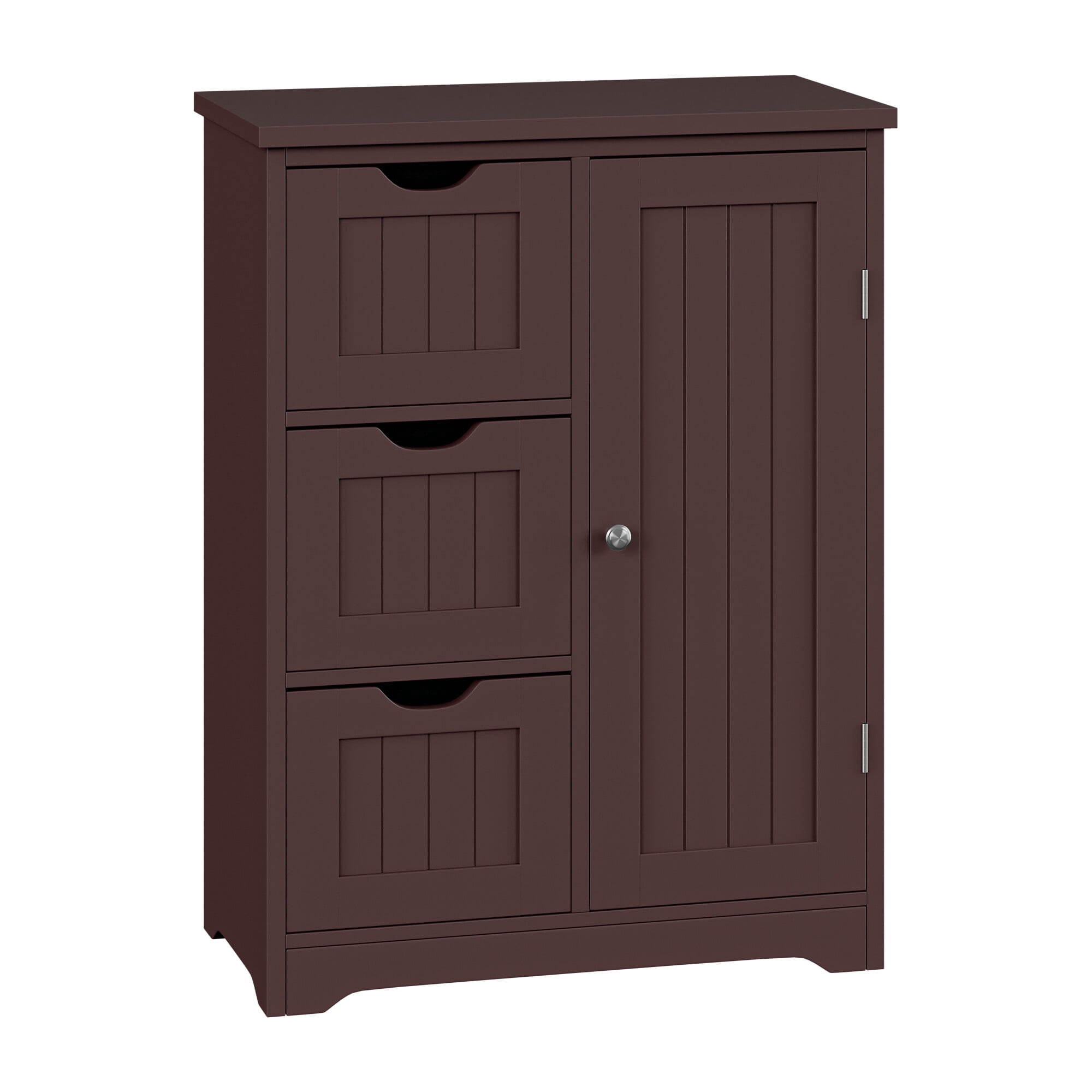 ZENSTYLE Bathroom Cabinet 3 Drawers Storage Organizer Floor Cupboard Home Decor Brown